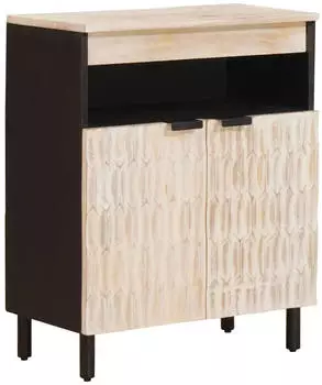 vidaXL Sideboard mit T&uuml;r Massivholz Mango White Wash 60x33x75cm (4017889)