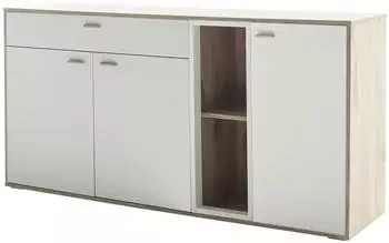 MCA Furniture Santerno Sideboard Soft White / Viking Oak, ohne Beleuchtung (168x44x85cm)