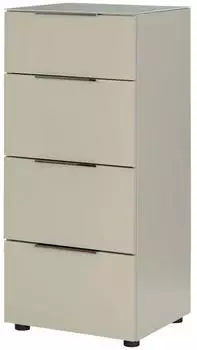 Harper BELEM Kommode Holzwerkstoff mit Glas, beige, 45x99x40cm (BELEM)