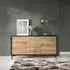 Selsey Boulia Sideboard 3-türig, Schwarz/Eiche Fischgrätmuster, 154cm