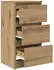 vidaXL Sideboard 3 Schubladen Artisan Eiche Holzwerkstoff 37,5x35x76cm