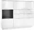 Vladon Metro V2 Highboard Weiß Hochglanz / Schwarz Hochglanz 153x123x37cm