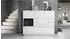 Vladon Metro V2 Highboard Weiß Hochglanz / Schwarz Hochglanz 153x123x37cm