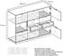 Vladon Metro V2 Highboard Weiß Hochglanz / Schwarz Hochglanz 153x123x37cm
