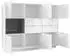 Vladon Metro V2 Highboard Weiß Hochglanz / Schwarz Hochglanz 153x123x37cm