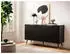 Wohnling Sideboard 150x81x39cm Eiche-Dekor, Metallbeine, Schwarz (WL6.885)