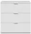 LOUNGITUDE Low Cost Kommode 3 Schubladen, Artik Weiß, 80x77x38cm (WSS917BLC)