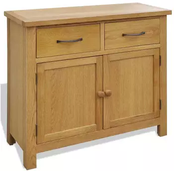vidaXL Sideboard Massivholz Eiche 90x33,5x83cm (242744)