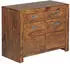 Finebuy Sideboard Sheesham Massivholz 90cm, 2 Türen & 2 Schubladen (FB36224)