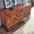 Wohnling Sideboard 145x81x45cm Sheesham Massivholz & Metall Industrial (WL6.545)