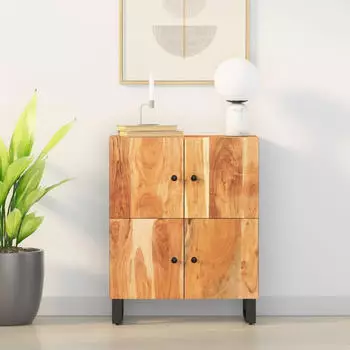 vidaXL Sideboard 4 T&uuml;ren Akazienholz Massiv 60x33x75cm