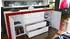 Vladon La Paz V1 Sideboard 2 Türen 4 Schubladen Weiß/Schwarz Hochglanz 167x72x35cm (50000314)