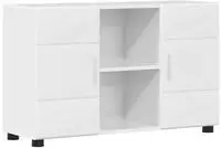 vidaXL Sideboard mit Regal FLORIN Hochglanz Wei&szlig; 88,5 x 30,5 x 55,5 cm