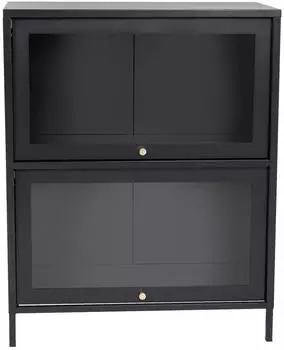 Livetastic Sideboard Bakal Metall/Glas schwarz 80x100x40cm (002615018102)