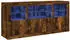vidaXL Sideboard mit LED-Leuchten Räuchereiche 142,5x37x67cm (3209069)