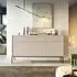Masseno Stellare Sideboard 3 Schubladen 3 Türen 154x83x39cm Kaschmir/Schwarz (NOVA KOMODA KSZ154 CASHMERE - CZARNY STELAŻ)