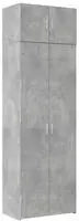 vidaXL Hochschrank Betongrau 70x42,5x225 cm Holzwerkstoff