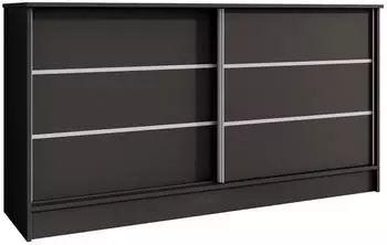 Beautysofa Kommode MIRELA 2 Schiebetüren 160cm Schwarz (MIRELA)