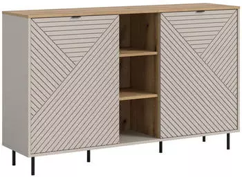 xonox.home Campus Sideboard Kaschmir Nachbildung, 154x95x40cm, 2 T&uuml;ren, 7 F&auml;cher