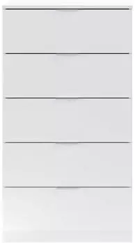 Due-Home Alaya Kommode 5 Schubladen Artik Wei&szlig; 60x110x40cm (007845A)