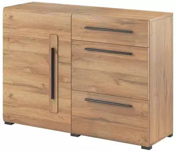 Masseno TULLIA Kommode 3 Schubladen 1 T&uuml;r Eichefarben 120x86x39cm (24KZFJ45)