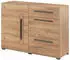 Masseno TULLIA Kommode 3 Schubladen 1 Tür Eichefarben 120x86x39cm (24KZFJ45)