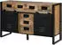 Massivmoebel24 Blackburn Sideboard Mangoholz massiv 150x45x90cm, natur lackiert / Metall schwarz (09-312-728-1010)