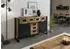 Massivmoebel24 Blackburn Sideboard Mangoholz massiv 150x45x90cm, natur lackiert / Metall schwarz (09-312-728-1010)