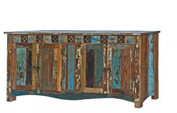 Massivmoebel24 Nature of Spirit Sideboard Altholz mehrfarbig lackiert 178x42x88cm (09-312-700-5139)
