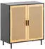 Wohnling Sideboard Schwarz Wiener Geflecht 2 Türen 80x86,5x40cm (WL6.828)