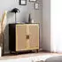 Wohnling Sideboard Schwarz Wiener Geflecht 2 Türen 80x86,5x40cm (WL6.828)