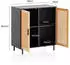 Wohnling Sideboard Schwarz Wiener Geflecht 2 Türen 80x86,5x40cm (WL6.828)