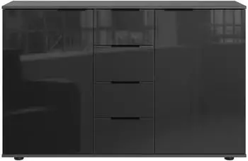 Wimex Barcelona Kombikommode Graphit Glast&uuml;r 130x83x41cm (34713008-0)