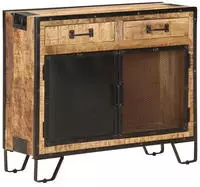 vidaXL Sideboard 80&times;31&times;71 cm Raues Mango-Massivholz