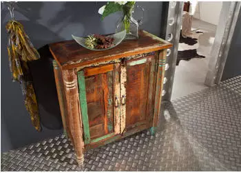 Massivmoebel24 Fable #02 Kommode Altholz mehrfarbig lackiert 80x42x88cm (09-330-751-0002)