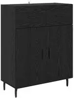 vidaXL Sideboard Schwarz Eichen-Optik 69,5 x 34 x 90 cm Holzwerkstoff