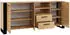 Bim Furniture Nuka D Sideboard 3 Türen, 2 Schubladen, 197,5x45x87cm, Eiche/Schwarz