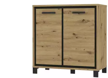 Forte Trondheim Kommode 2-t&uuml;rig Artisan Eiche / Schwarzeiche (K221)
