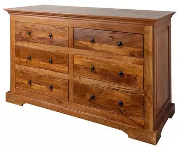 Massivmoebel24 Oxford Kommode Akazie massiv honig lackiert 145x58x90cm (09-330-610-0026)