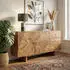 Wohnling Sideboard Akazienholz massiv 150cm, 2 Türen & 3 Schubladen (WL7.597)