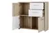 Forte Quadro Kommode 3 Türen 2 Schubladen Sonoma Eiche/Weiß 77,2x77,5x29,6cm