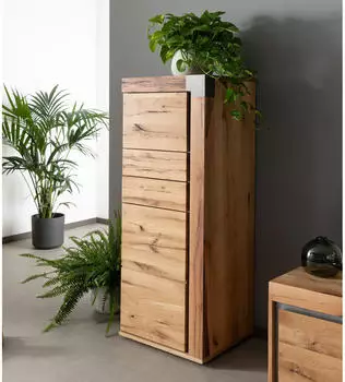 Massivmoebel24 New Amsterdam #06 Highboard Wildeiche/Zerreiche 53x45x142cm natur ge&ouml;lt (48-310-511-0006)