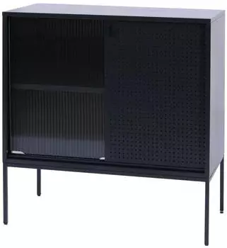 MCW MCW-O90 Kommode Industrial Schiebet&uuml;ren Metall 85x80x45cm, schwarz (100465)