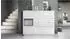 Vladon Metro V2 Highboard 6 Türen, 4 Schubladen, Weiß Hochglanz / Beton Oxid Optik (50004876)