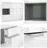 Vladon Metro V2 Highboard 6 Türen, 4 Schubladen, Weiß Hochglanz / Beton Oxid Optik (50004876)