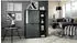 Vladon Cuba Highboard 2 Türen, 4 offene Fächer, Schwarz matt / Grau Hochglanz (50009279)