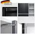 Vladon Cuba Highboard 2 Türen, 4 offene Fächer, Schwarz matt / Grau Hochglanz (50009279)