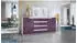 Vladon Sylt V2 Sideboard 2 Türen 4 Schubladen, Brombeer Hochglanz / Weiß Matt (50001771)