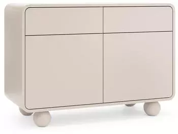 Masseno TONDO Sideboard 2 Schubladen 2 T&uuml;ren 108x75x39cm Kaschmir (ALBION KOMODA KSZ108 CASHMERE)
