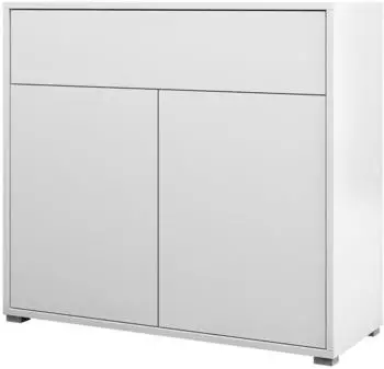 Mirjan24 Gesita 2D1SZ Kommode 2 Türen 1 Schublade Push-to-Open 100x93x40cm Weiß (2D1SZ)
